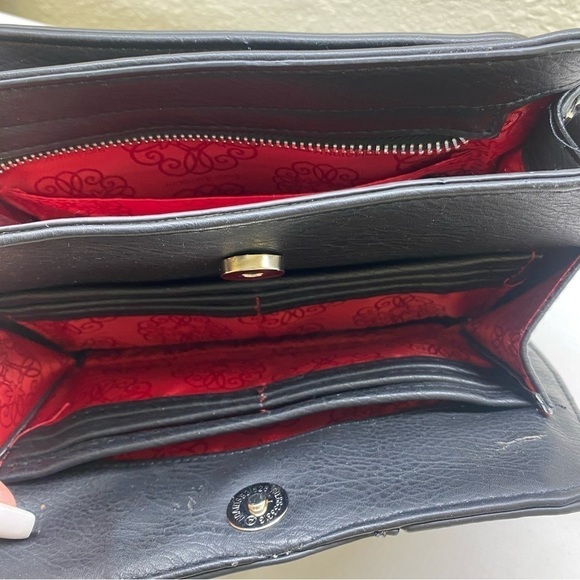 Enzo Angolini Clutch Handbag - Black & Red - Picture 5 of 8